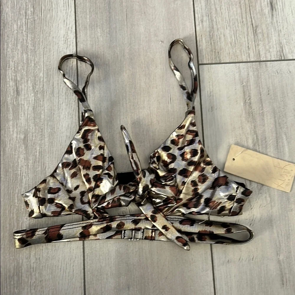 Ris-K Dippin' Daisy's Glow Wildcat bikini top size S swim swimsuit